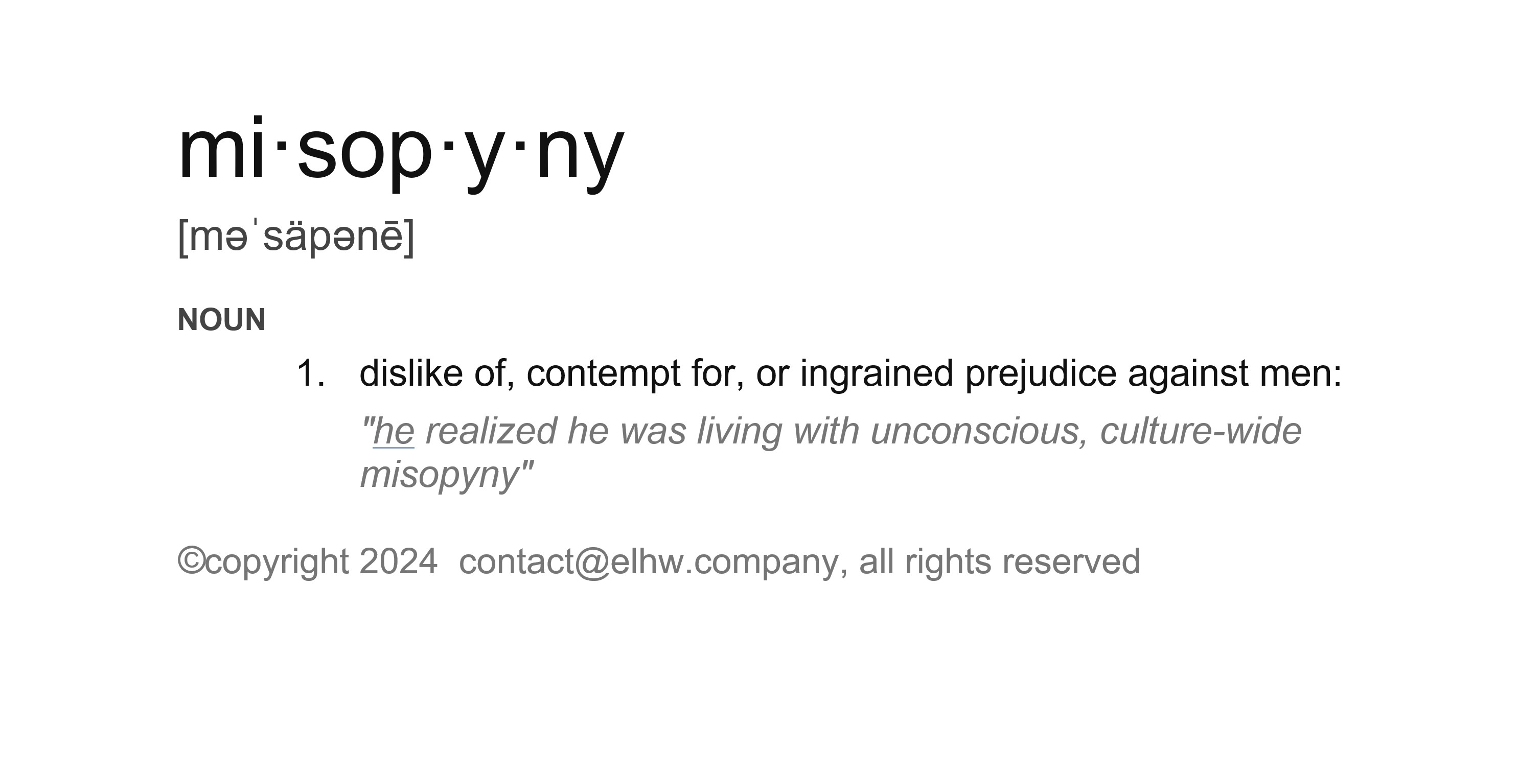 Misopyny Definition